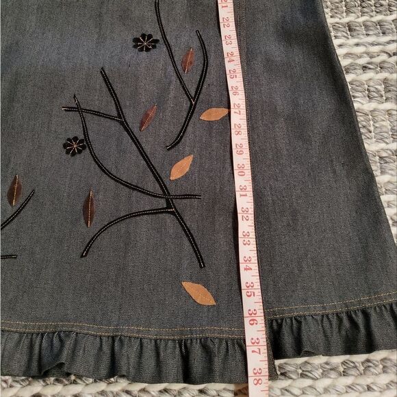 KENZO Jeans Wrap Embroidered Maxi Skirt Size 36/4 - Picture 12 of 12